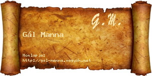 Gál Manna névjegykártya